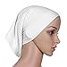 Weixinbuy Women Hijab Cap Under Scarf Bone Bonnet Head Cover Up White