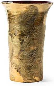 Ceramic vase hand glazed. Colour: matte gold with blazing and antiqued coating. Gold 18kt - Mod. Calla