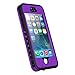iPhone 5 5s se Waterproof Case, iThrough Underwater Dustproof Snowproof Shockproof Case with Touched Screen Heavy Duty Protective Carrying Cover Case with a 3.5mm AUX Cable for iPhone 5/5s/SE (Purple)