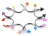 Imixlot 30pcs 18g 3mm Spike Circulars Horseshoes Eyebrow Tongue Rings Wholesale Body Jewelry Piercing