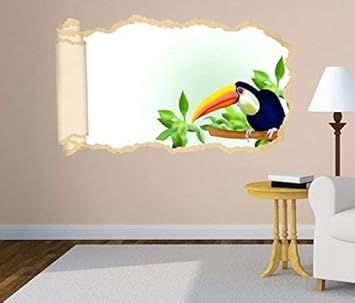 3d Wandtattoo Tapete Vogel Tukan Afrika Baum Blatter Grun Kinderzimmer Durchbruch Selbstklebend Wandbild Wandsticker Wohnzimmer Wand Aufkleber 11o1940 Wandbild Grosse F Ca 162cmx97cm Amazon De Kuche Haushalt