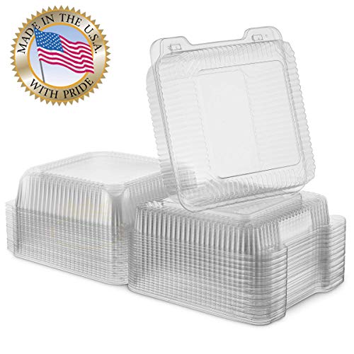 25-PACK-OccasionWise-Clear-Plastic-Food-Container-with-Hinged-Lid-approx-8x8x35