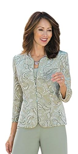 Draper's Damon's Women's Petite Artistic Paisley Twin Set in