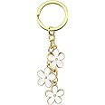 Meimimix Flowers Charms Enameled Keychain Chain Tassel Keyring For Women Girls Purse Bag Accessories Jewellery
