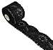Lace ribbon 20 Yards Floral Pattern Fabric by The Roll for DIY Wedding Invitation, Cards, Decorating, Sewing, Hair Bow Making, Gift Package Wrapping, Floral Designing & Crafts. 2 Inch Wide (Black)