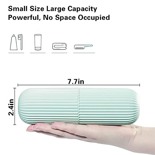 LIHEXING Travel Toothbrush Case,2 Pack Portable Dust-proof Plastic Toothbrush Cup with Toothbrush Case Cover for Trips and Daily Use(Pink+Green)