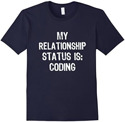Mens My Relationship Status Is: Coding T-Shirt Small Navy
