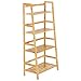 Ollieroo Natural Bamboo 4 Tier Bookcase, Multi-Functional Book Shelf Storage Rack, Plants Stand Display Shelf