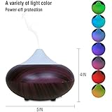 Cool Mist Air Humidifier 140ml Essential Oil Diffuser Portable Aromatherapy with 7 Color LED Lights Changing & Waterless Auto Shut-off Function for Home Office Bedroom Room