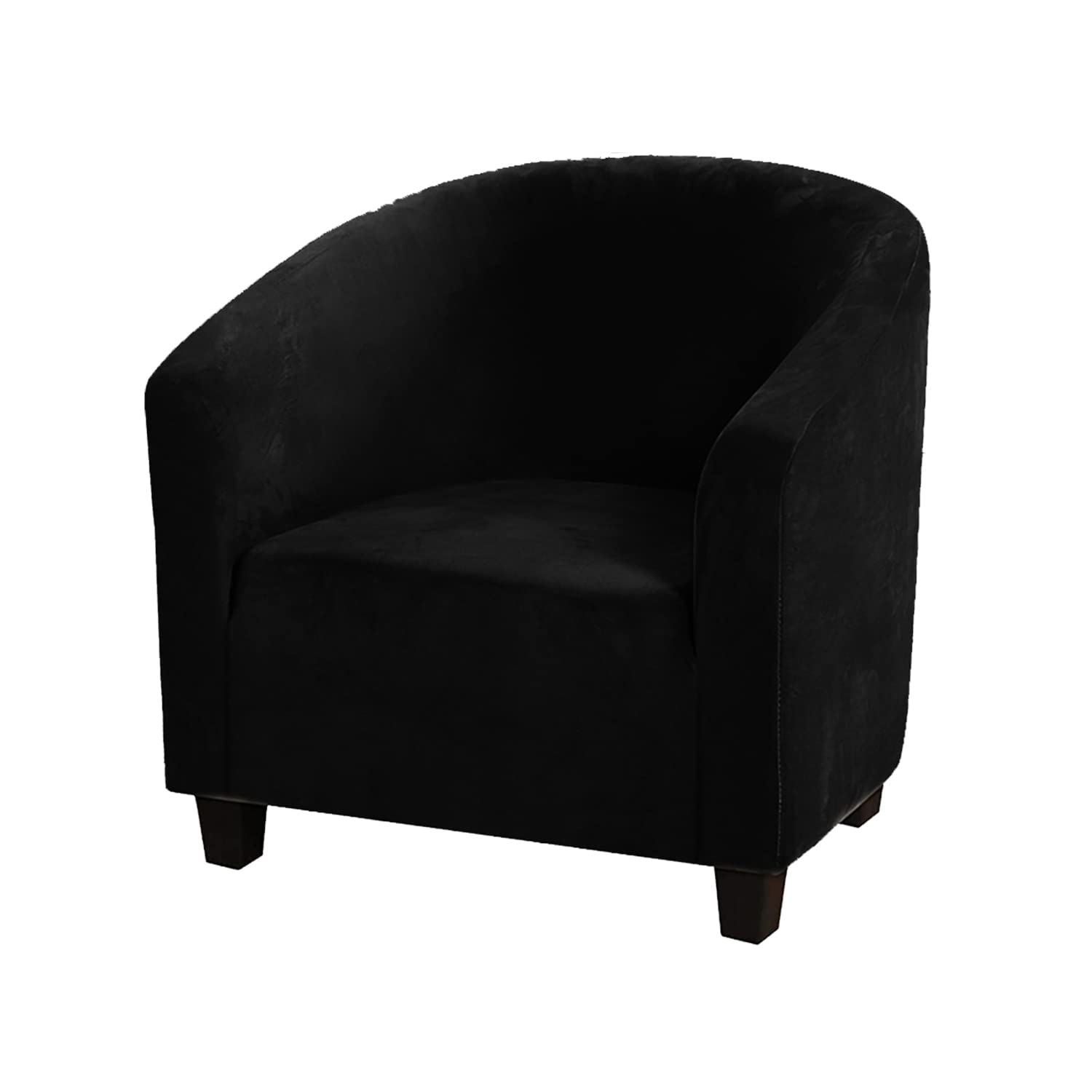 Photo 1 of MIFXIN Tub Chair Slipcover Velvet High Stretch Club Chair Cover Spandex Elastic Armchair Couch Cover Sofa Furniture Protector for Living Room Hotel Counter (Black)