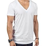 3 Pack Sada Men's 100% Cotton Deep V Neck Short Sleeve Basic Solid Tee T-Shirt