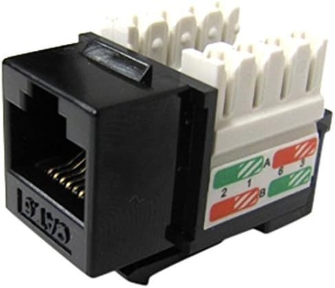 WELTRON 44-678C6-Bk Cat6 110 Type Keystone Jack Black