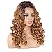 YIROO Hair Ombre Highlight Honey Blonde Curly Lace Front Wigs Human Hair for Women 13x4 Lace Front Wig 12A Brazilian Remy Hair TL412 Colored Lace Frontal Wig Pre Plucked with Baby Hair 180% Density