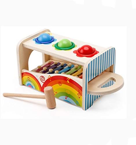 Sinchi Kuzo Wooden Noise Maker Knock Ball Xylophone s Hand Hammering Early Learning Educational Toys Music Instrument Block Toy 15.5x13.9x14.5cm