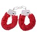 a-YUEYUE Stylish Charm Fluffy Hand Cuffs, Soft Handcuffs with Lock Keys for Couples - Red