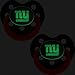 New York Giants Glow in Dark 2-Pack Baby Pacifier Set - NFL Infant Pacifiers