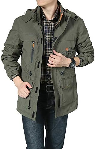 Outdoor Jacket for Men Hooded Waterproof Army Green Climb Hiking Jacket