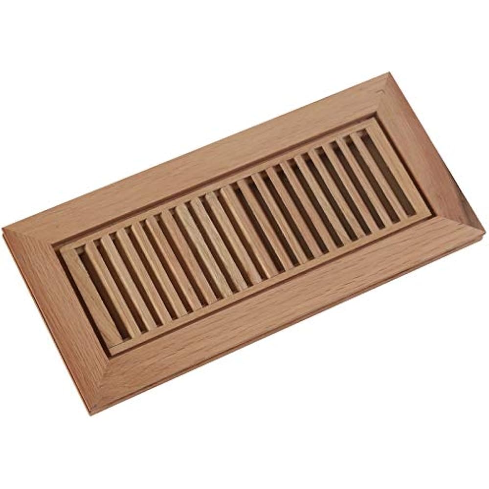 4 Registers Grilles & Vents X 12 Inch Red Oak Wood Flush Mount Floor