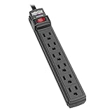 Tripp Lite 6 Outlet Surge Protector Power Strip, 6ft Cord, Black, Lifetime  Warranty & $10,000 INSURANCE (TLP6B)
