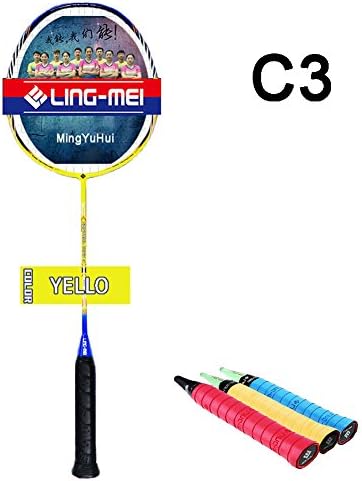 MingYuHui Badminton Racket- Professional Athletes Special High-Strength Carbon Fiber Badminton Racket 3U-4U (Single) Including Badminton Bag 3 Rackets Anti-Skid Tape.