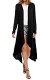 Meaneor Women's Long Sleeve Waterfall Asymmetric Drape Open Long Maxi Cardigan