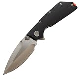 Eafengrow EF335 Tactical Folding Knives D2 Blade and G10 Handle,5 inch Closed EDC Pocket Folding Knife with Clip (Black)