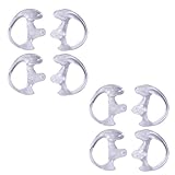 HDE Two Way Radio Ear Mold Replacement Earpiece Insert for Acoustic Coil Tube Earbud (4 Pair, 2- Medium, 2- Large) (Clear)