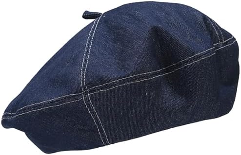 Denim Cotton Beret Hat Adjustable Strap French Style Lightweight Amazon.com: Felite Fnn Women Denim Cotton Beret Hat British  main image 2
