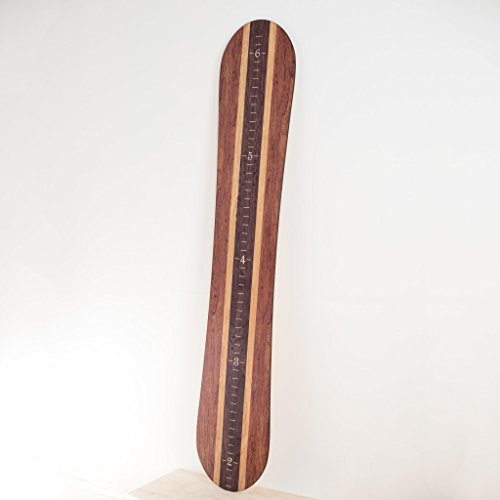 Growth Chart Art | Wooden Snowboard Height Chart for Kids, Boys, Girls for Measuring Height of Kids, Nursery Wall Decor | Baby Snowboard | Traditional Wood