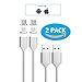 3rd Generation Magnetic USB Charger Cable Lightning for iPhone 5, 5c, 5s, SE, 6, 6 Plus, 6s, 6s Plus, 7, 7 Plus and Android (2 Pack Silver)