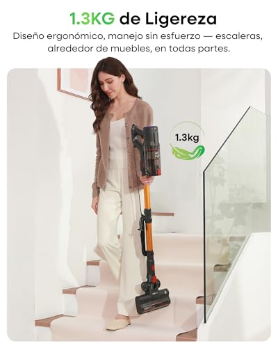 FamiVac FV2 Aspiradora con Cable, 65Kpa/600W Aspirador Potente con Cepillo para Colchón, 1,3KG Ligera, Cable 7M, 1,5L, Cepillo Antienredos & Autoportante para Alfombras, Suelos, Pelos de Mascotas
