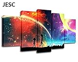 JESC 5 Panels Canvas Rainbow Painting Poster Wall Art Canvas Art Modern Home Decor Picture for Living Room No Frame(30x50cmx2,30x70cmx2,30x80cmx1)