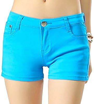 Wxian Women's Fashion Solid Color Slim Shorts