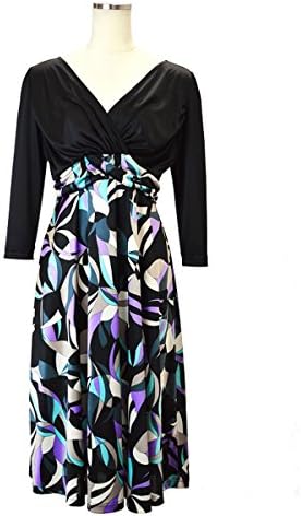 A-line V Neck Color Block Wrap Dress Stretch Exclusive Parolari Emilio Pucci Silky Touch