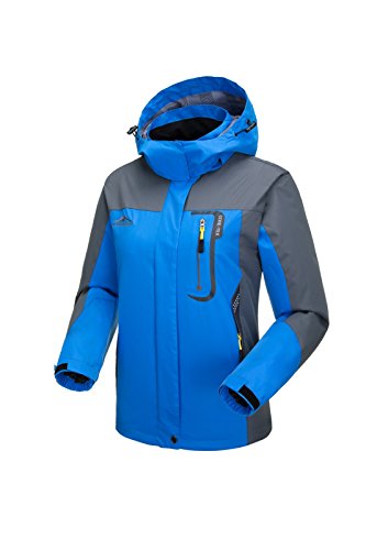 KISCHERS Waterproof Jacket Women's Raincoat, Ladies Rain Jacket, Softshell Jackets Outdoor Sportwear Rain Coats with Hooded (Blue, M) - Thumbnail 2