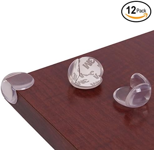 Baby Ziz Clear Plastic Corner Protector (Set of 12) Child Proof Furniture Bumpers with 3M Stickers | Childproofing Safety Corners Guards | Kids Proofing Cushion Table Counter Edge Protectors