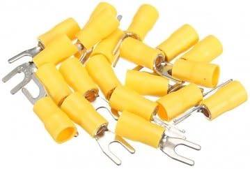 20PCS Yellow Heat Shrink Electrical Wiring Fork Terminal Connectors.