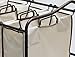 Simple Houseware Heavy-Duty 3-Bag Laundry Sorter Rolling Cart, Bronze with Beige Bags