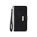 iPhone 7 Plus Case - IZENGATE [Classic Series] Wallet Cover PU Leather Flip Folio with Stand (Black)