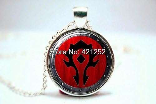 Pretty Lee 2015 Fashion Wow World Of Warcraft Necklace Logo Horde Classic Necklace Glass Photo Cabochon Necklace Christmas gift