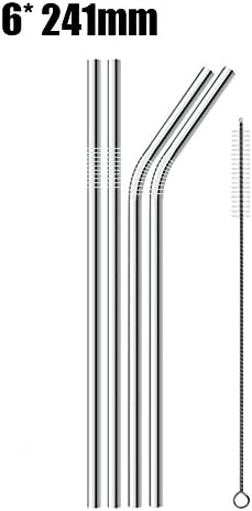 4/8Pcs Reusable Drinking Straw 304 Stainless Steel Metal Straw With Cleaner Brush For Mugs 20/30Oz
