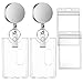 Selizo 2 Packs Metal Retractable Badge Reels with Hard Plastic ID Badge Holders Heavy Duty Keycard Holder with Key Chain Belt Clip