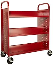 Sandusky Lee SV336-01 Double Sided Sloped Shelf Welded Book Truck, 19