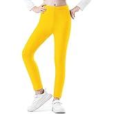 CETKIT Toddler Girl Leggings, Leggings for Girls Comfortable Stretchy, Soft Toddler Girl Pants, Yellow, 5T