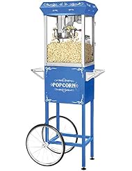 Great Northern Popcorn Blue 8 oz. Ounce Foundation Vintage Style Popcorn Machine and Cart