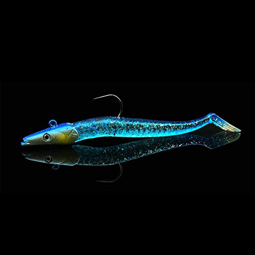 Zantec 5pcs Plombs Leurres De Pêche De Tête Ensemble 22g 11cm Appâts Artificiels Doux Avec Hameçon Pour La Pêche En Eau Salée Et En Eau Douce