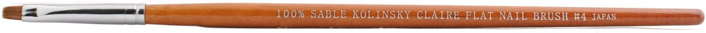 Creme 100% sable kolinsky claire flat nail brush #4