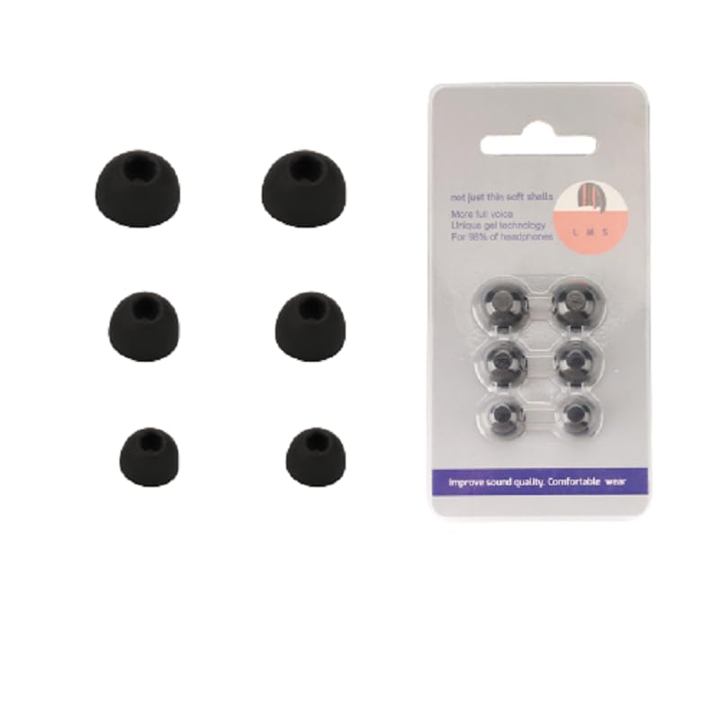INF 3 Pairs Replacement Ear Tips for Sennheiser MOMENTUM 3, Wireless Bluetooth Headset Earbud Covers Made of Silicone, Flexible and Lightweight, Black