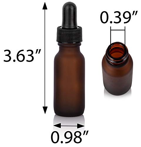 Download 0 5 Oz 15 Ml Frosted Amber Glass Boston Round Bottle With Black Dropper 12 Pack Funnel Pricepulse