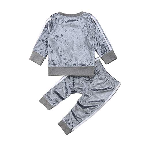 chinatera Little Girls Velvet Blouse Tops Pants Outfits Set Coral Fleece Fall Winter Clothes Tracksuit